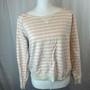 Pink & white striped sweatshirt